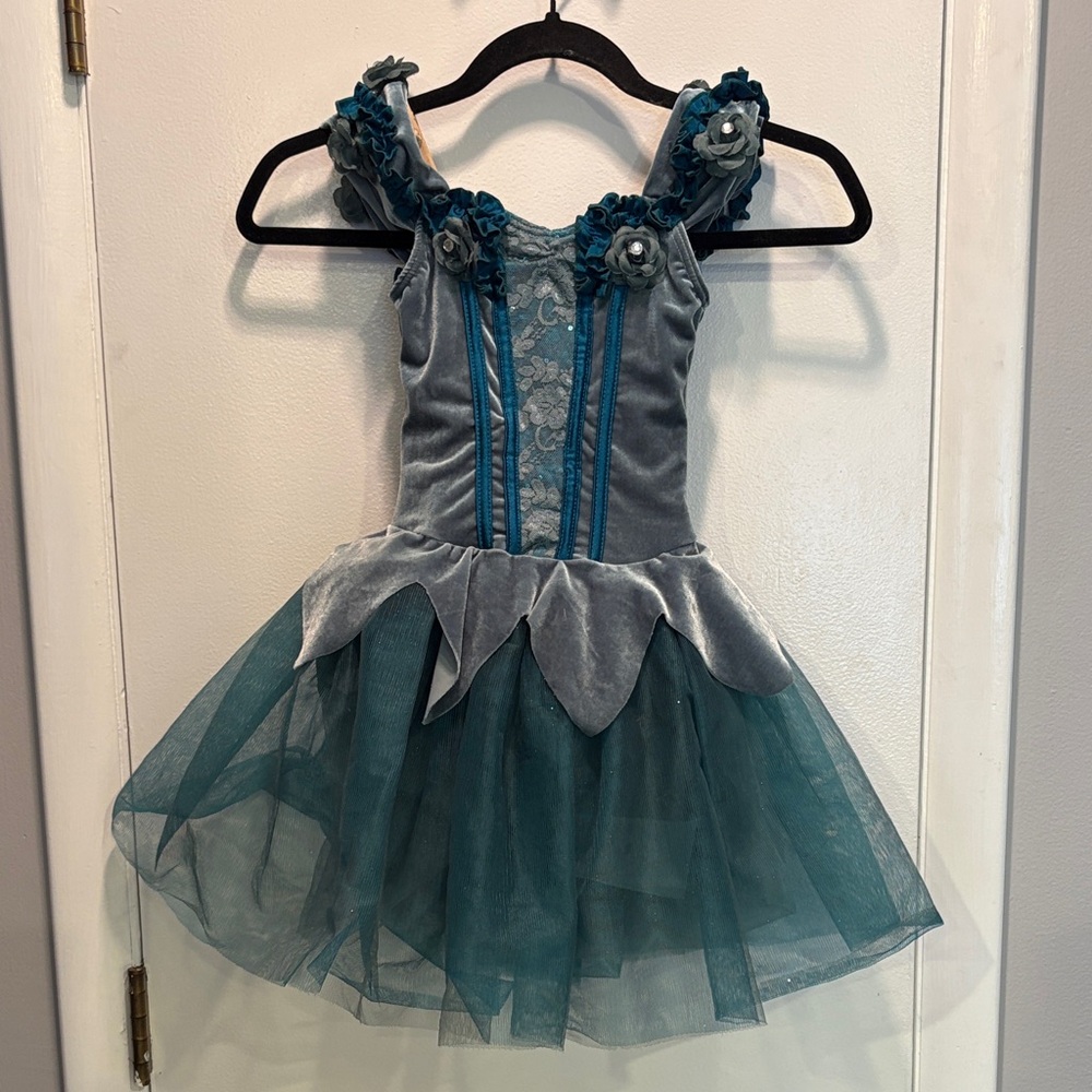 Weissman Teal and Gray Kids Tinkerbelle Dress